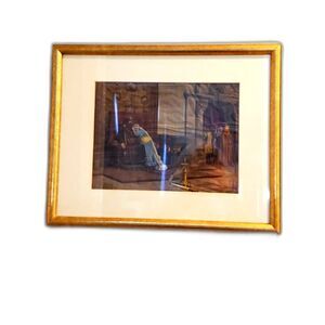 Antique water color on paper titled "Marriage Provincial"  by Adolphe Weisz